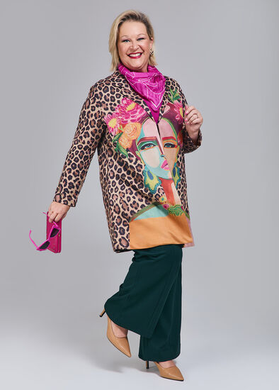 Plus Size Faux Suede Portrait Jacket