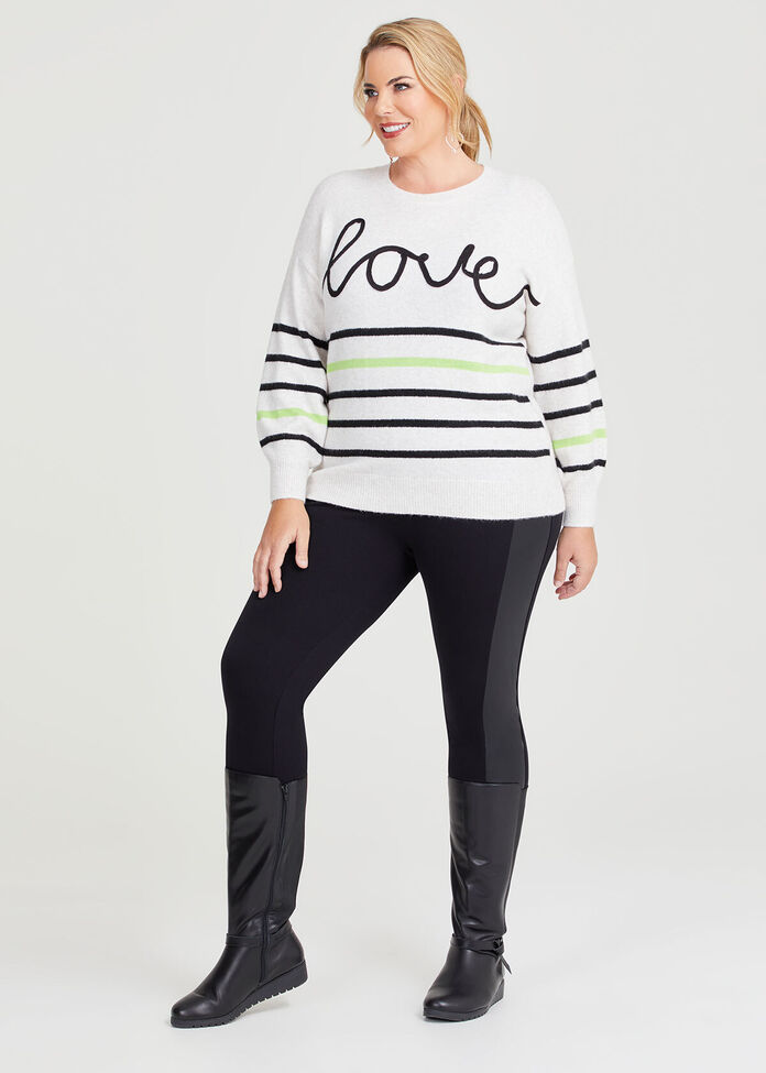Ponte Faux Leather Zip Legging, , hi-res