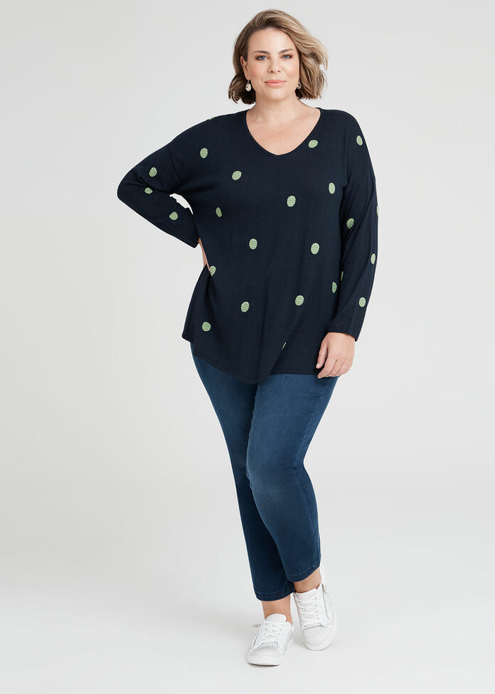 Bamboo Cotton V-neck Jumper, , hi-res