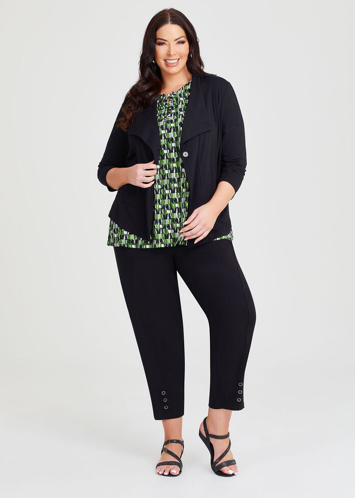 Bamboo Peplum Cardigan, , hi-res