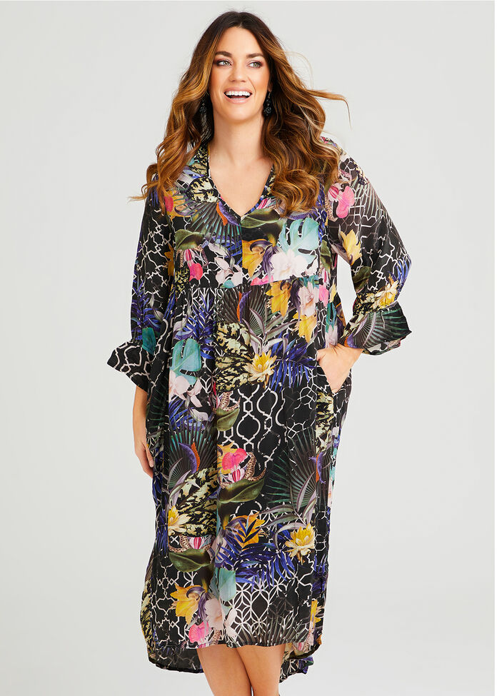Natural Barbados Tiered Dress, , hi-res