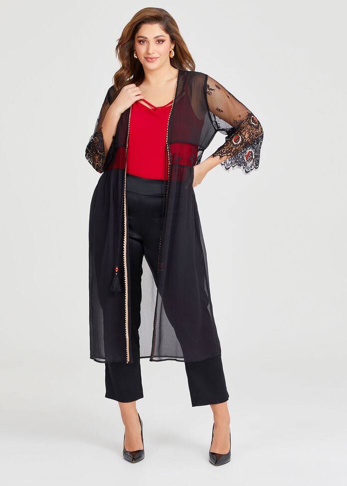 Greta Evening Stretch Satin Pant, , hi-res