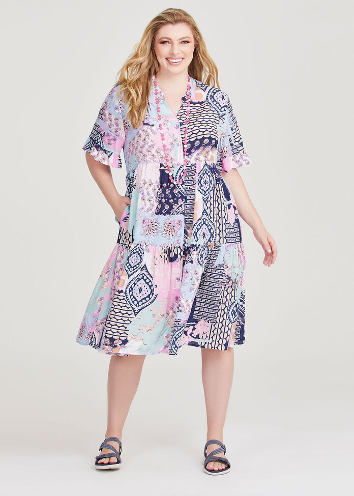 Sky Natural Tier Shirt Dress, , hi-res