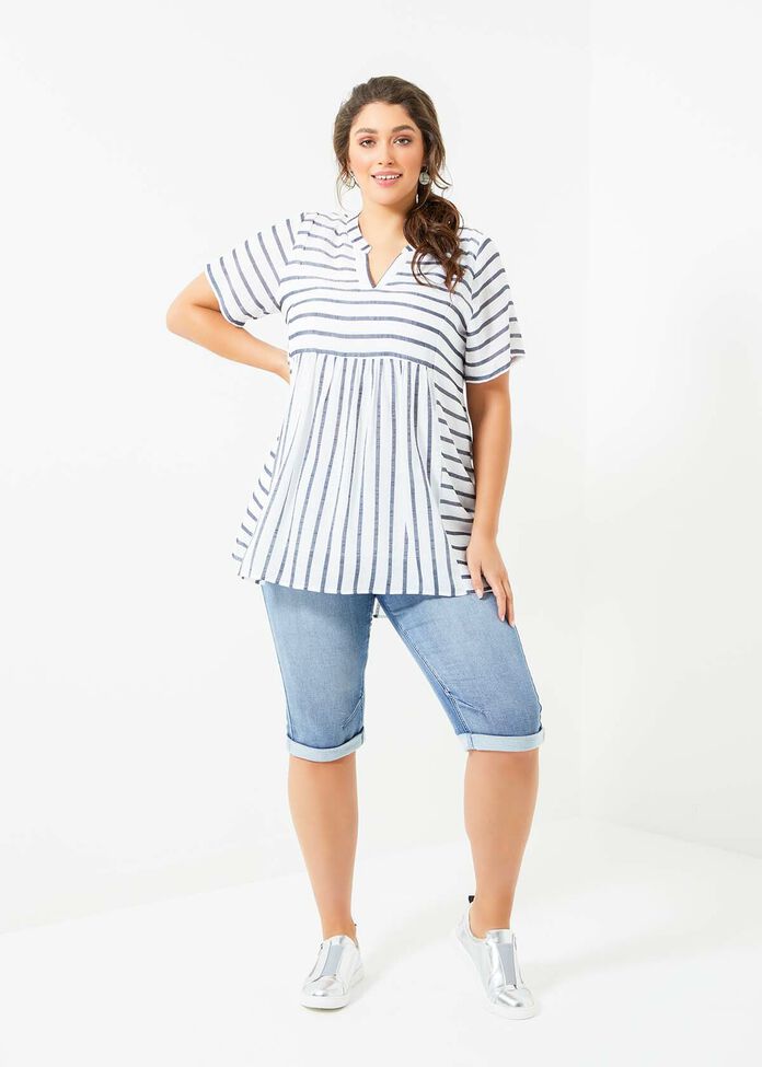 Kristine Natural Stripe Tunic, , hi-res
