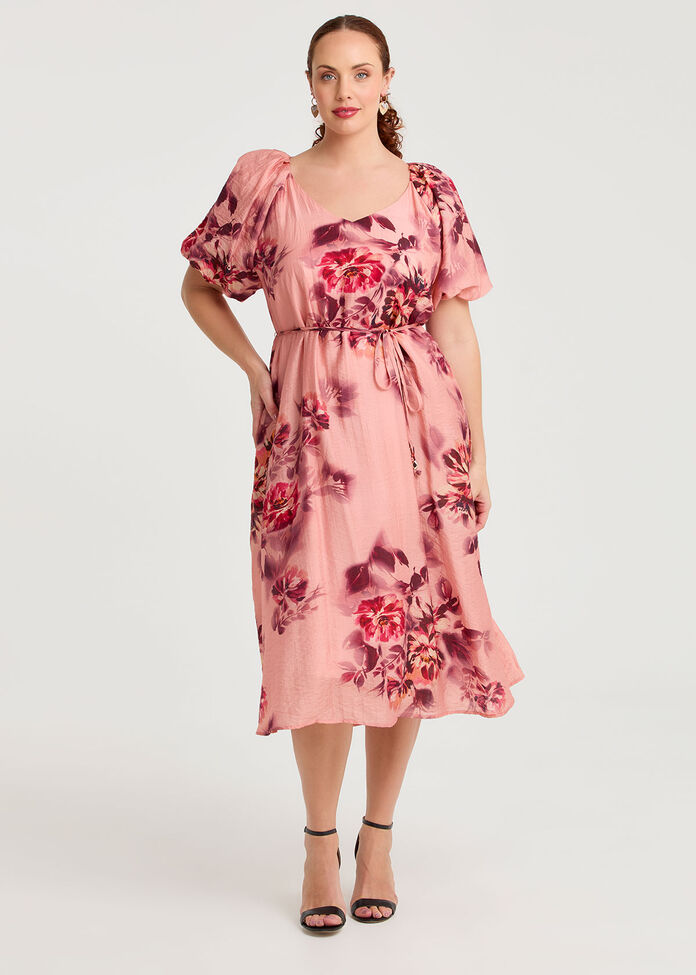 Camille Tencel Midi Dress, , hi-res