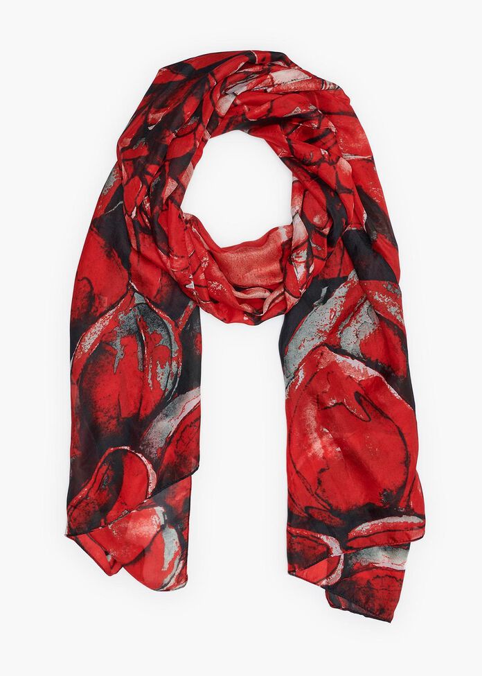 Open Bloom Silk Scarf, , hi-res
