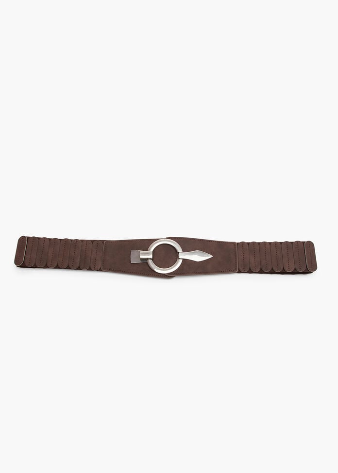 Stretch Faux Suede Belt, , hi-res