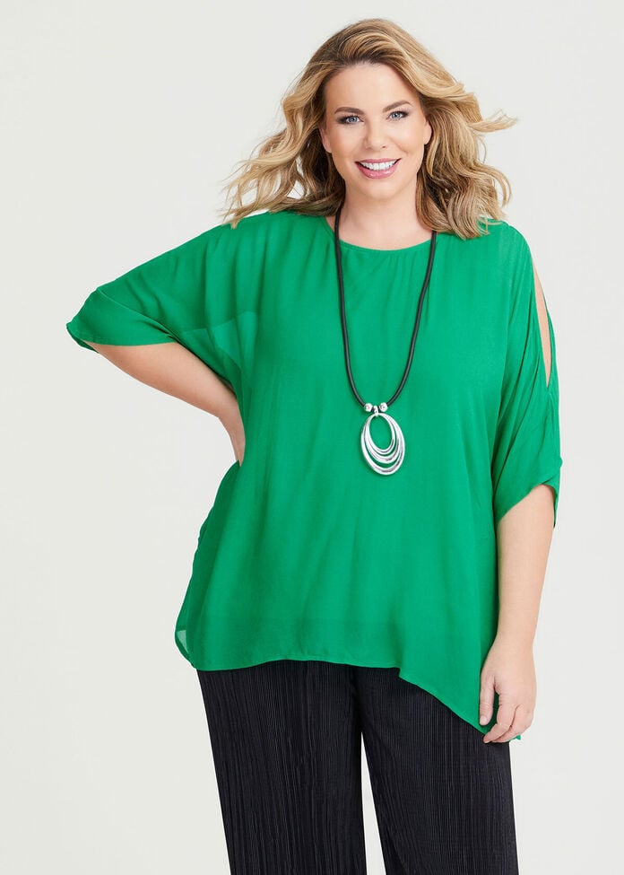 Shop Plus Size Cold Shoulder Overlay Tube Top in Green | Taking Shape AU