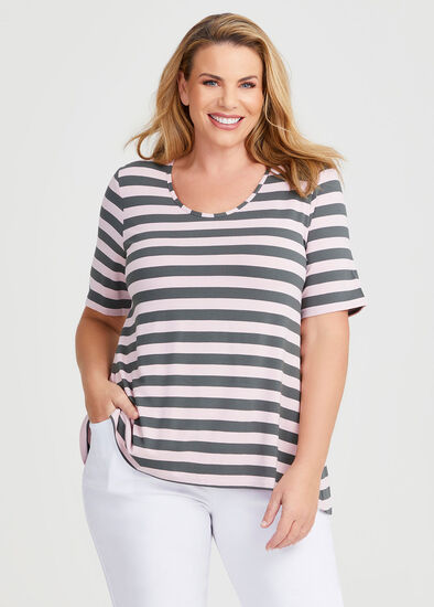 Plus Size Natural Stripe Essential T-Shirt