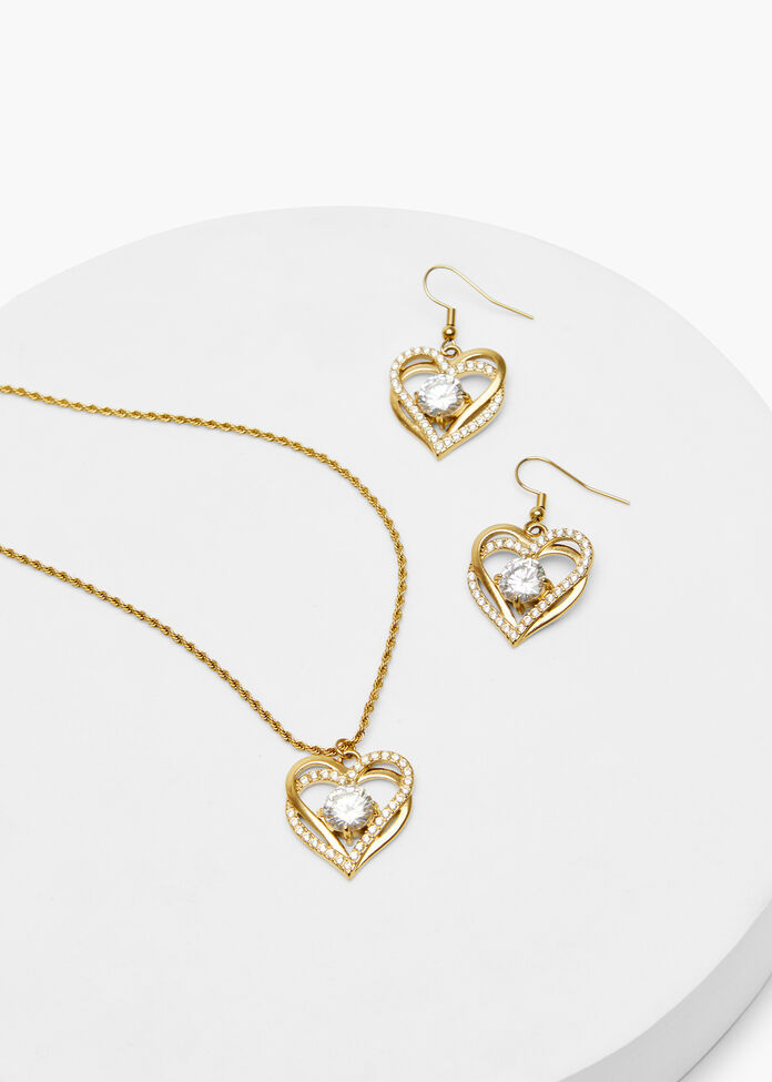 Diamante Heart Necklace, , hi-res
