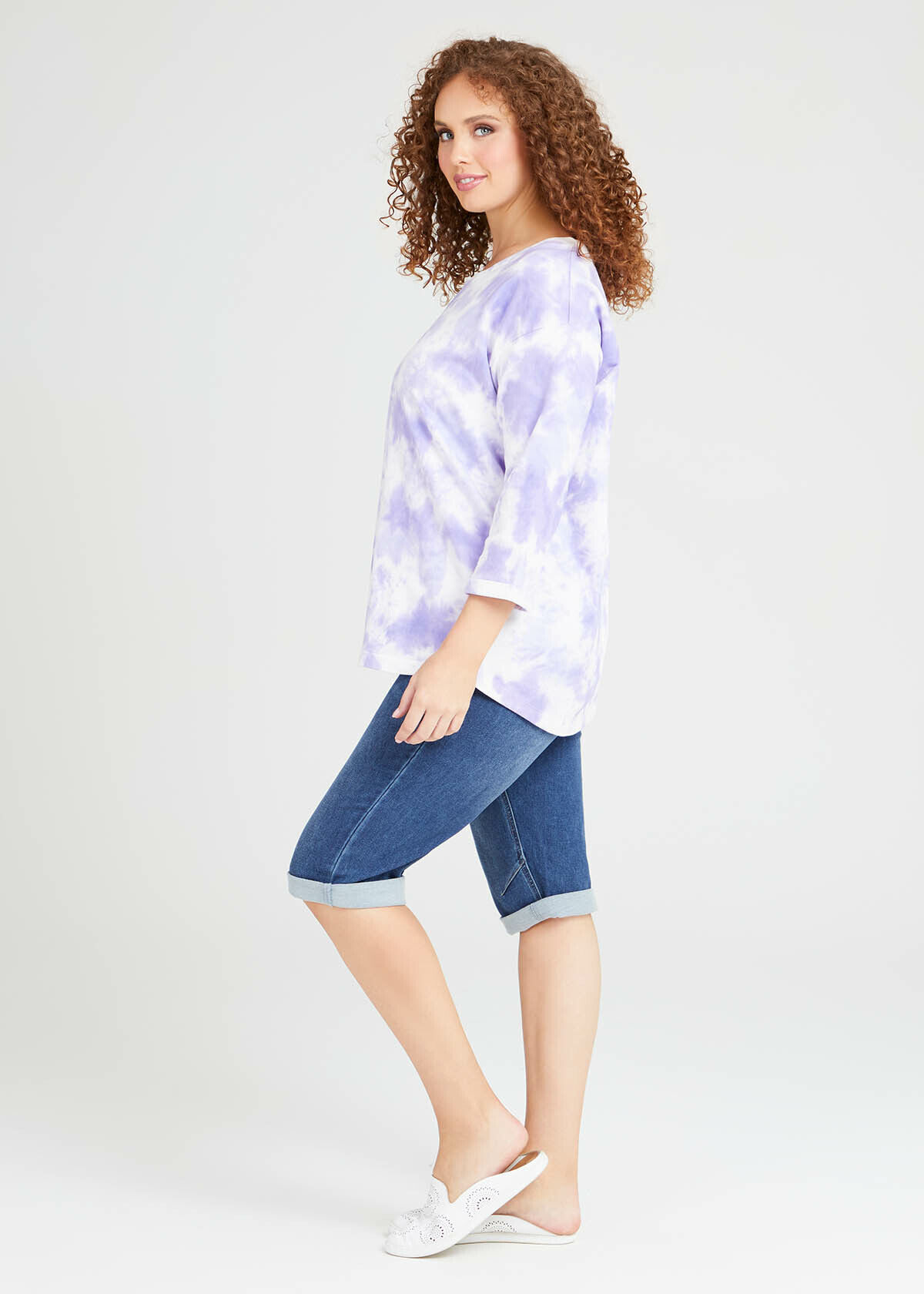 Shop Plus Size Organic Tie Dye Hues Sweat in Print | Taking