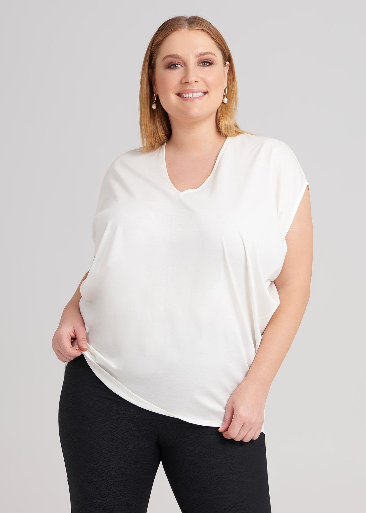 Shop Plus Size Cocoon Knit Top in White | Taking Shape US