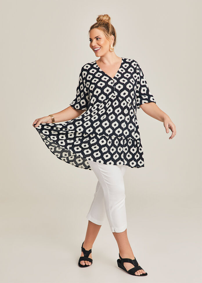 Natural Ikat Print Tunic, , hi-res