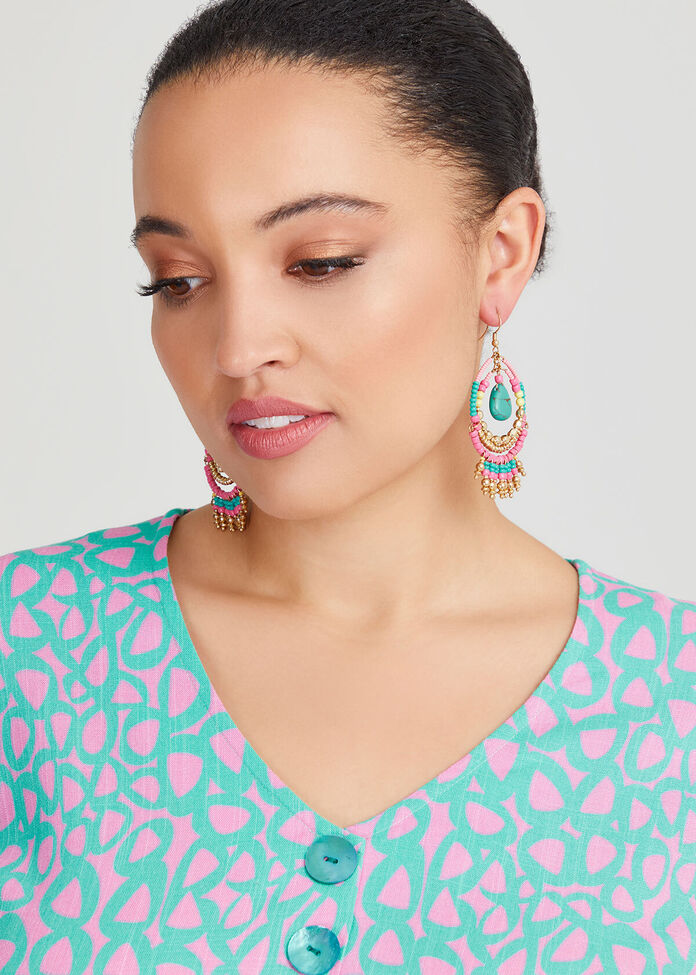 Colourful Hoop Earrings, , hi-res
