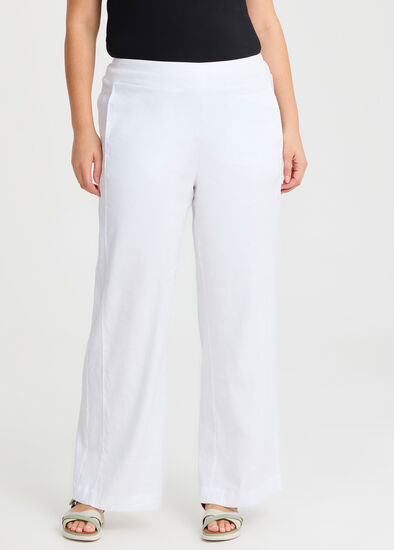 Plus Size Tall Stretch Linen Bea Wide Pant