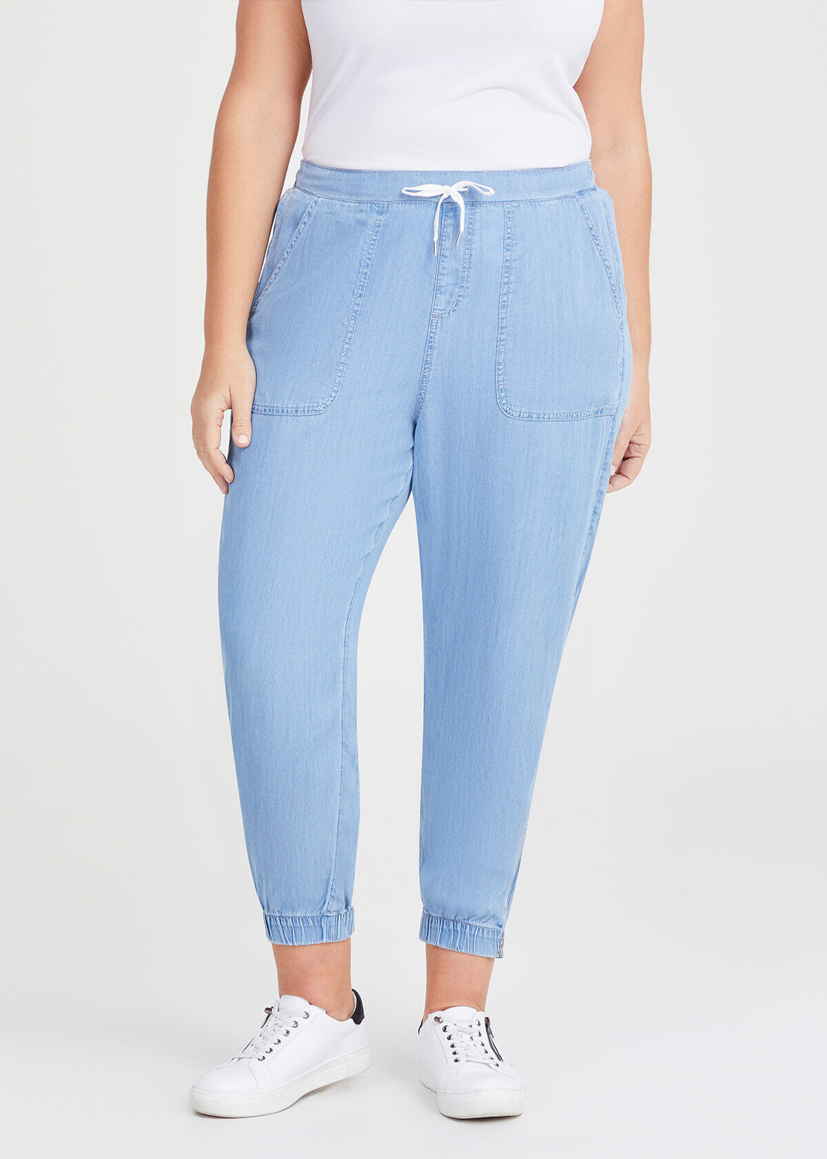 Plus size jean jogger pants online