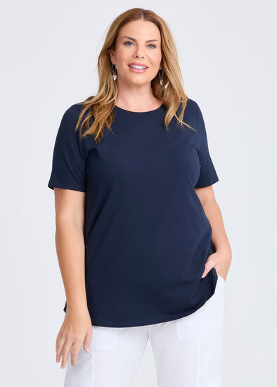 Plus Size Good Earth Australian Cotton Crew Neck T-shirt