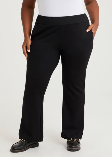 Plus Size Petite Bootleg Natural Ponte Pant