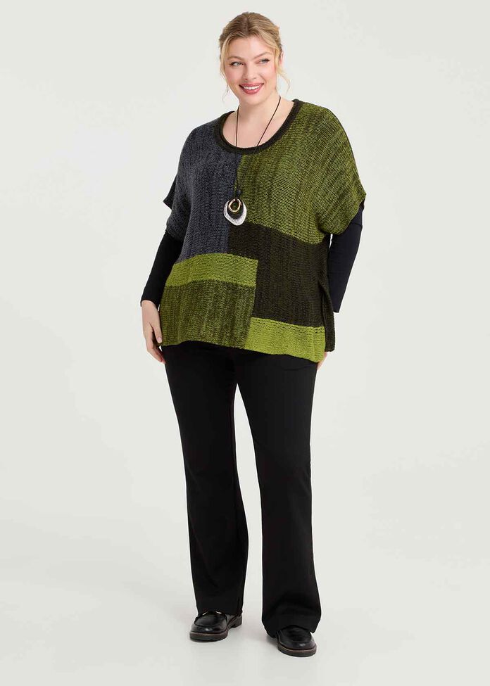 Colour Block Knit Jumper, , hi-res