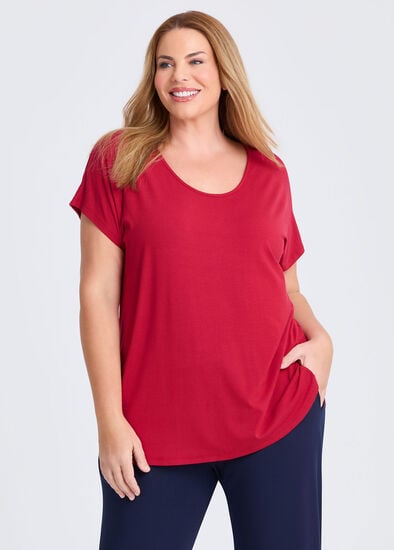 Plus Size Natural Round Neck Everyday T-shirt