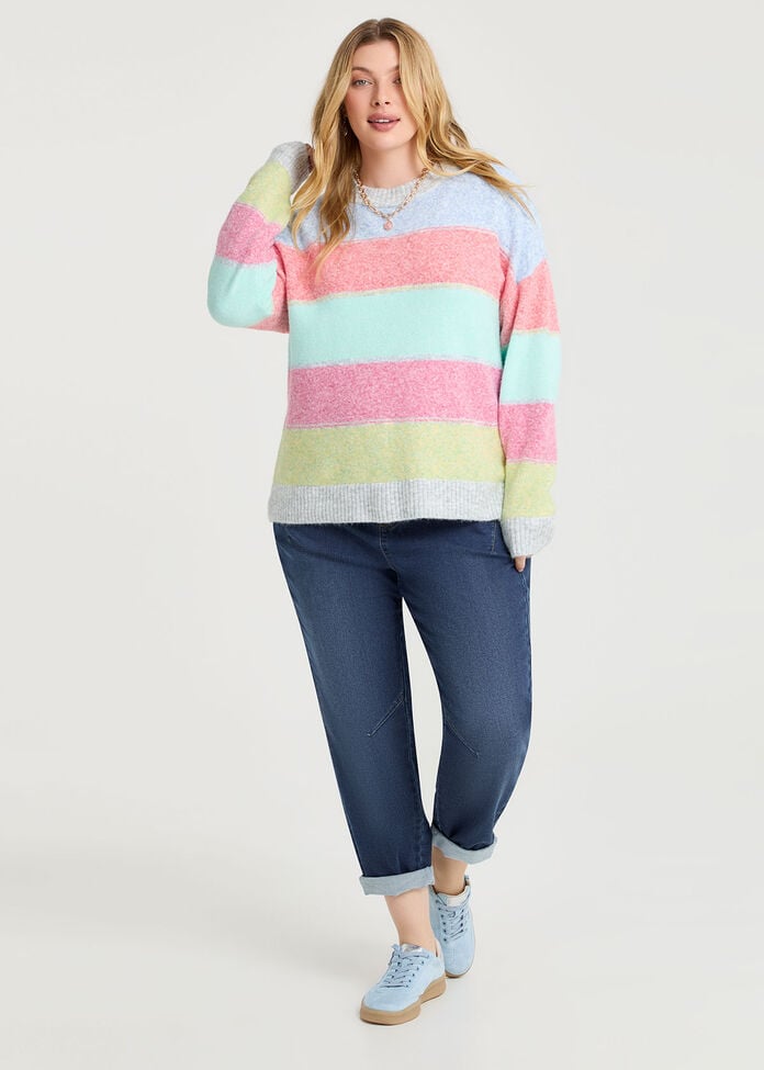 Soft Sorbet Stripe Jumper, , hi-res