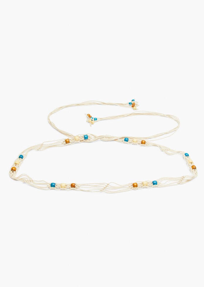 Beaded Rope Belt, , hi-res