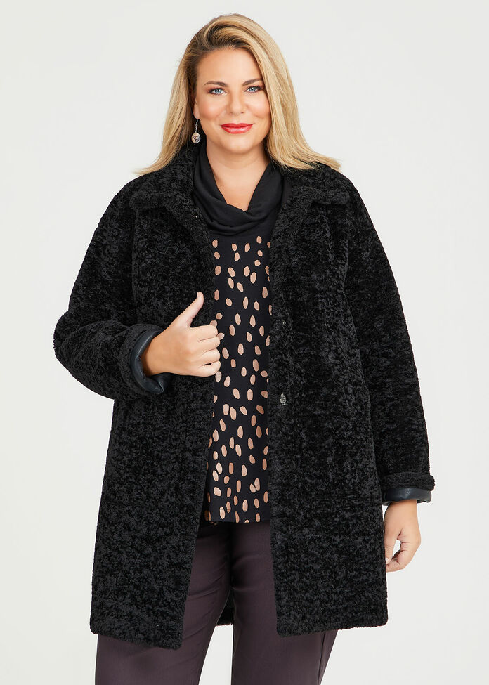 Shop Plus Size Reversible Shearling Coat in Black | Taking Shape AU