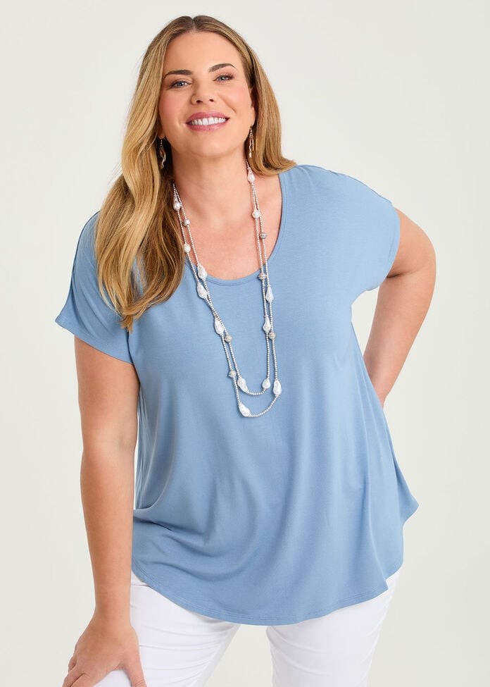 Natural Round Neck Everyday T-shirt, , hi-res