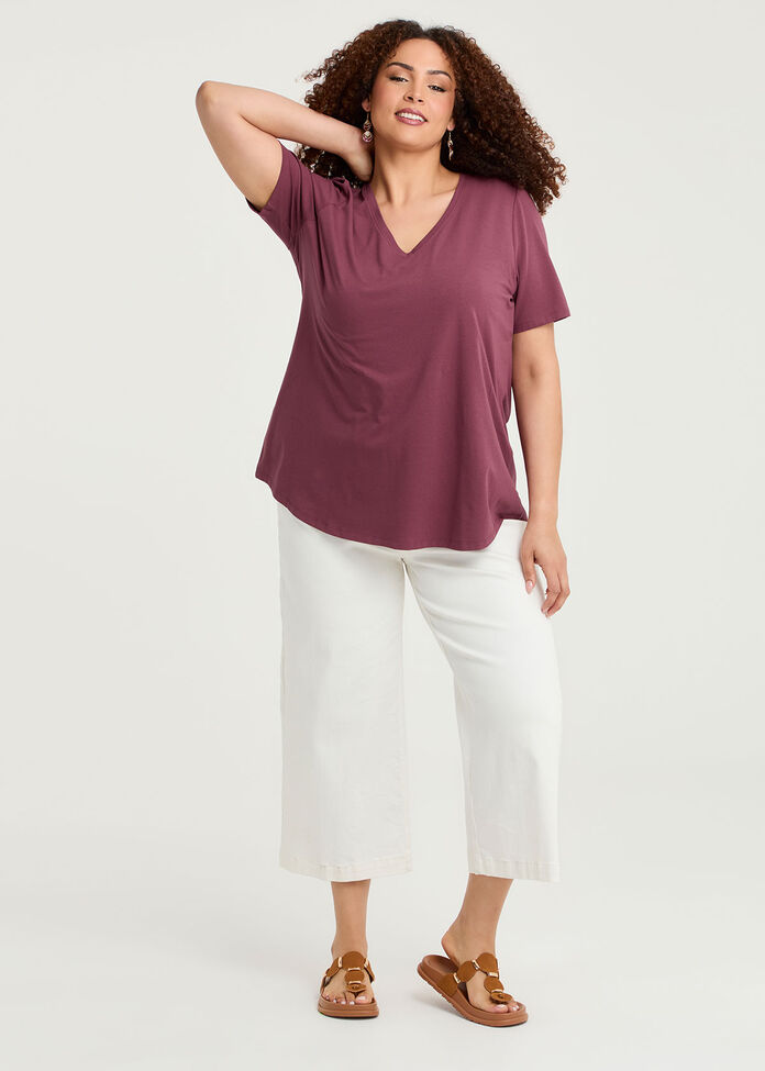 Good Earth Australian Cotton V-neck T-shirt, , hi-res