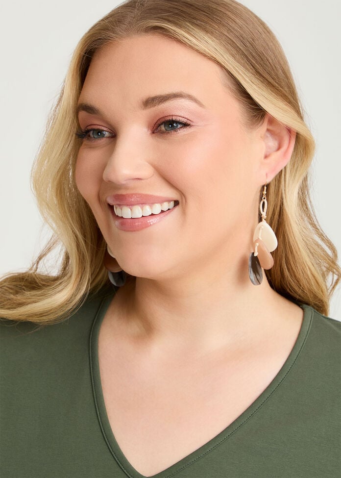Acrylic Petal Dangle Earrings, , hi-res