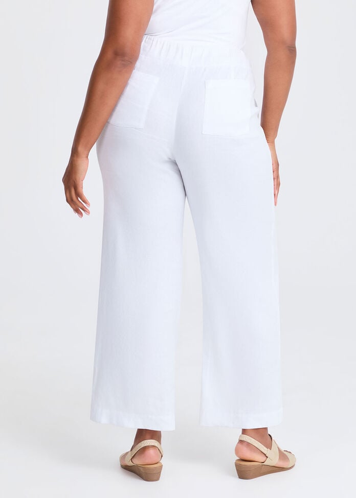 Stretch Linen Bea Wide Leg Pant, , hi-res