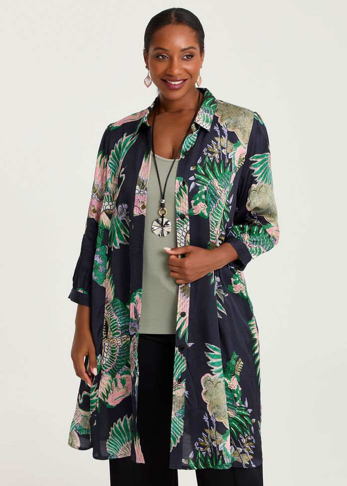 Natural Ivy And Rose Shirt, PRINT, hi-res