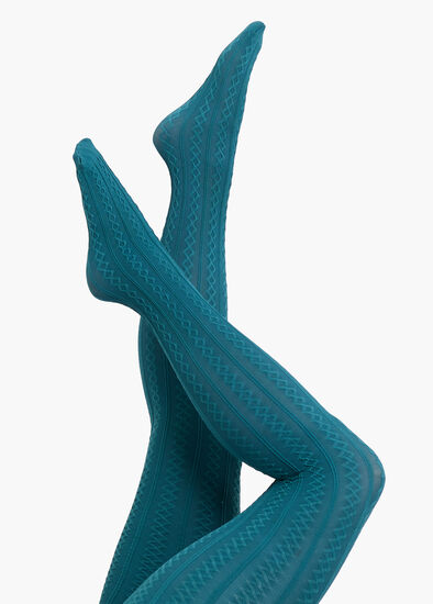 Opaque Cable Knit Tights