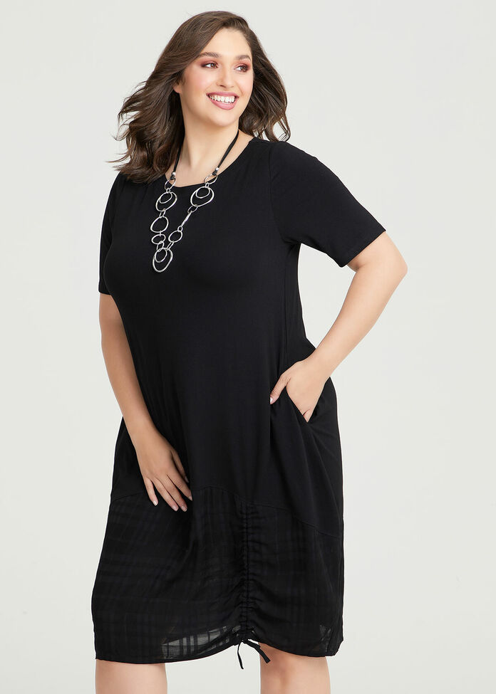 Shop Plus Size Natural Coco Contrast Dress in Black | Sizes 12-30 ...