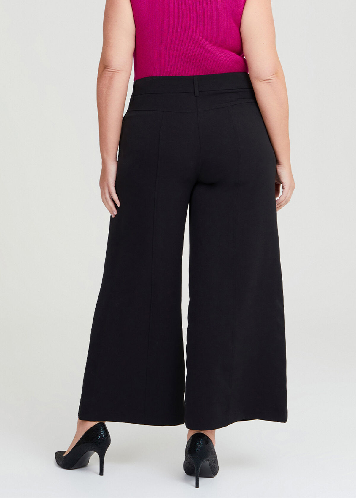 Shop Plus Size Pin Tuck Trousers in Black | Sizes 12-30 | Taking