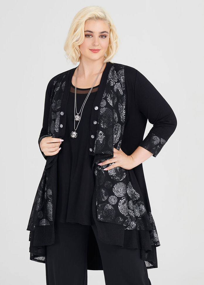 Shop Plus Size Reflection Natural Cardigan in Black | Taking Shape AU
