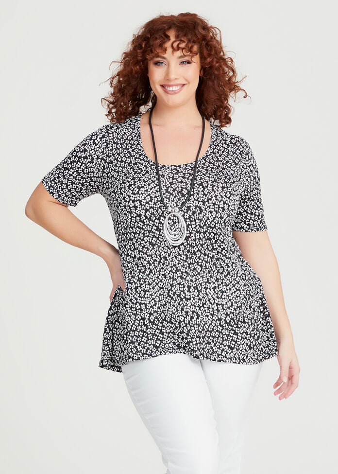 Shop Plus Size Printed Round Neck Top in Multi | Taking Shape AU