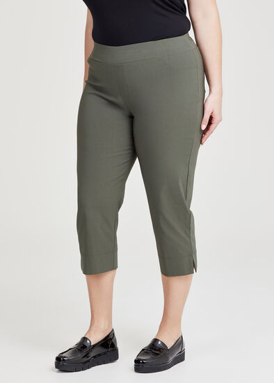 Plus Size Expose Split Hem Crop Pant