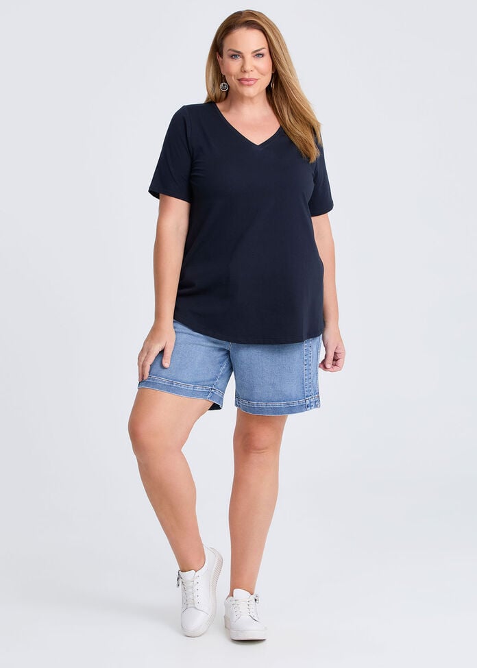 Organic Cotton V-neck T-shirt, , hi-res