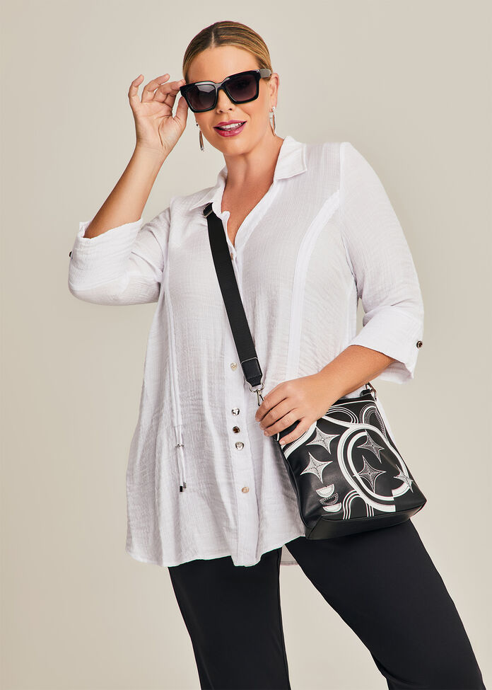 Geo Stitch Crossbody Bag, , hi-res