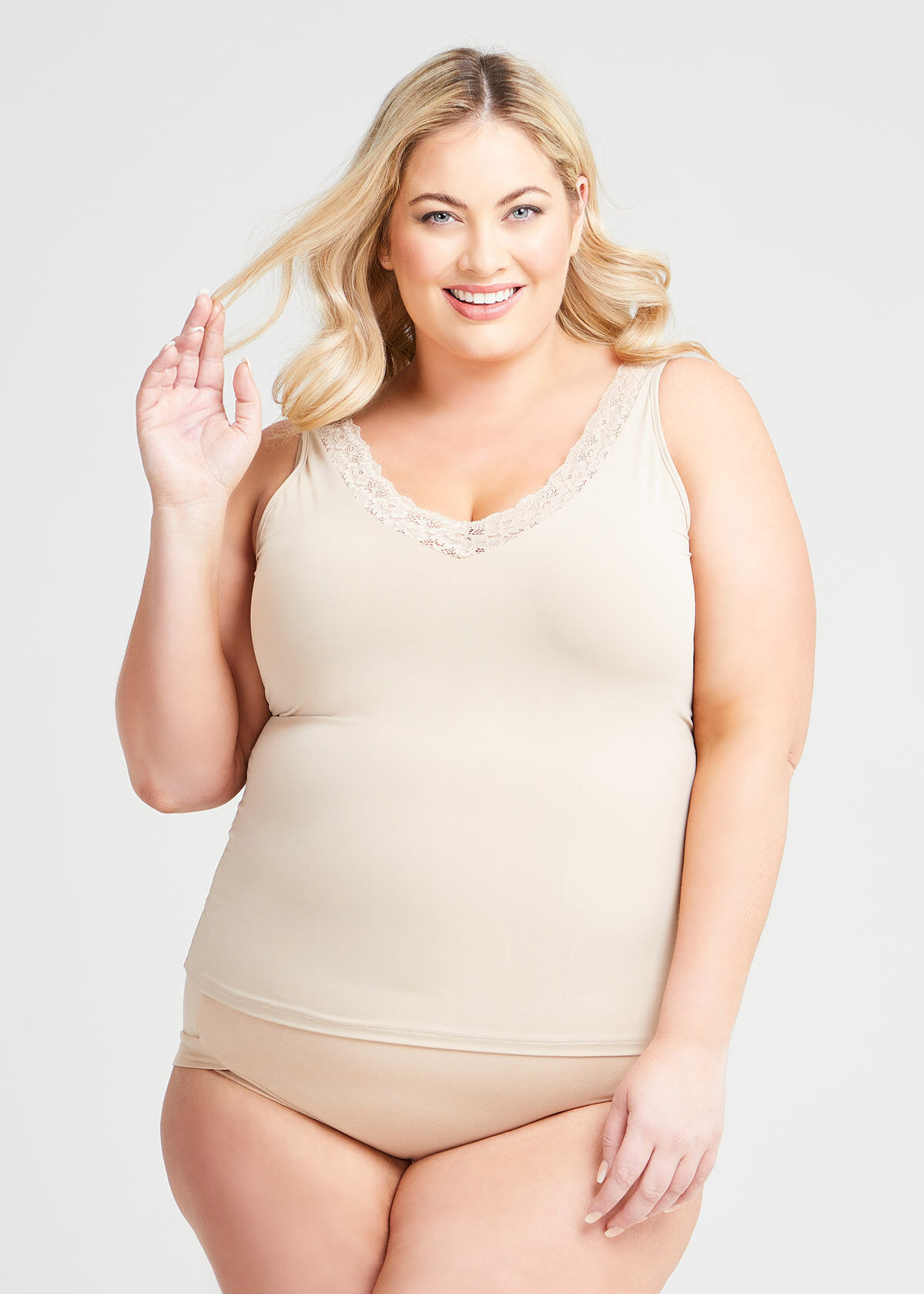 Plus size lace trim cami discount