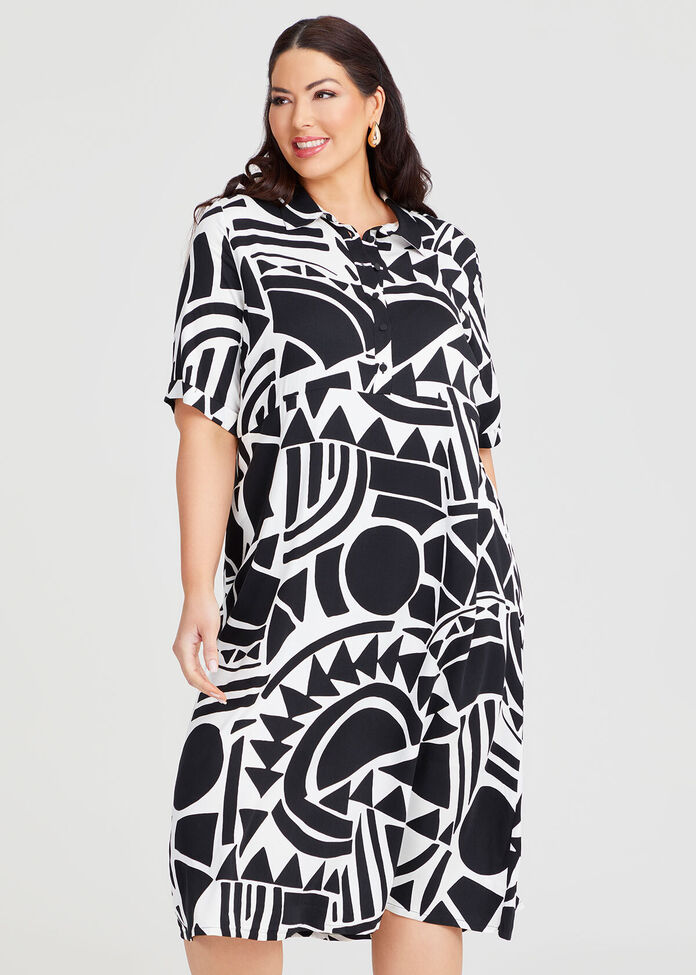 Natural Graphic Print Dress, , hi-res