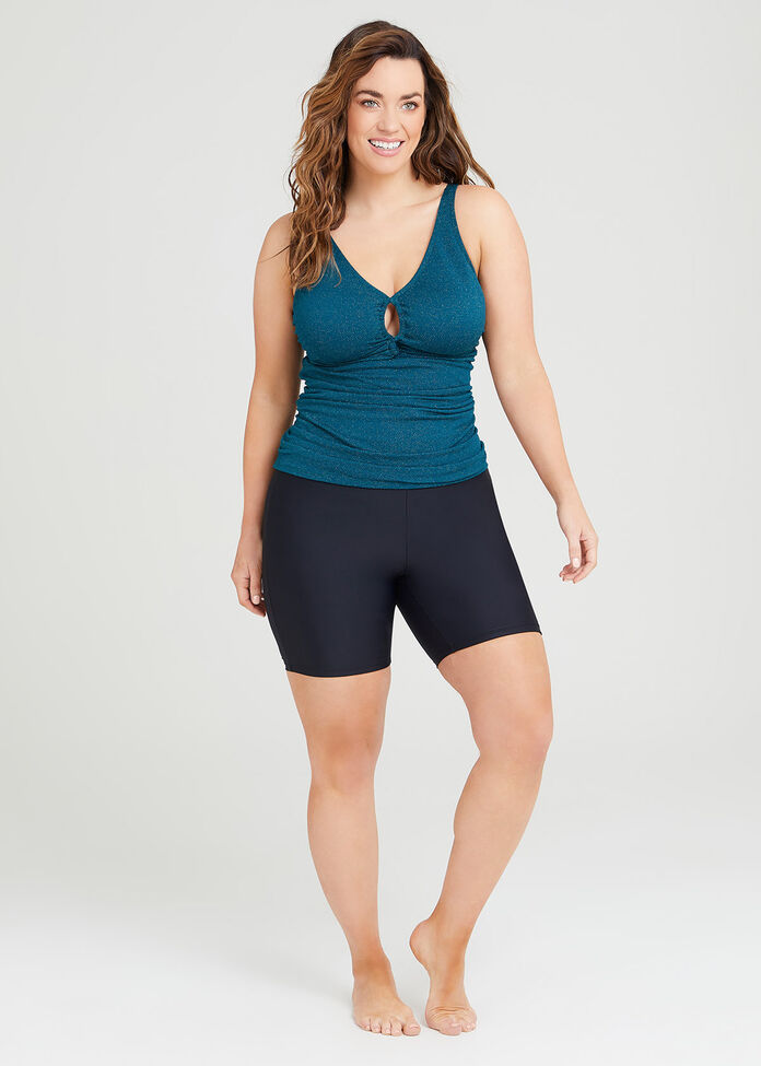 Shop Plus Size Metallic Tankini in Green Sizes 1230 Taking Shape UK