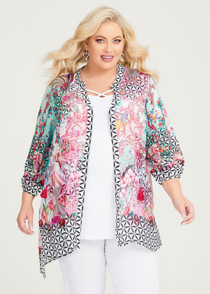 Shop Plus Size Geo Sparkle Natural Shirt in Multi | Sizes 12-30 ...