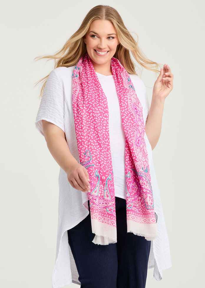 Embroidered Summer Scarf, , hi-res