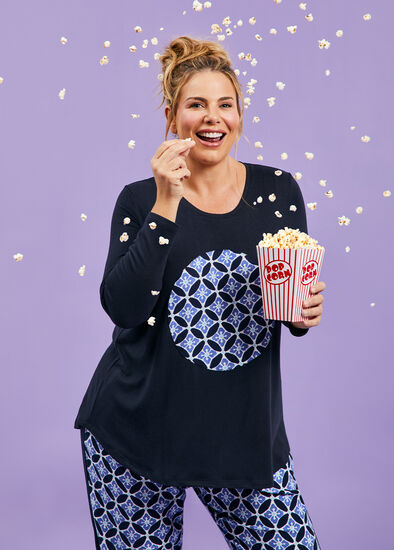Plus Size Cosy Knit Applique Pyjama Top