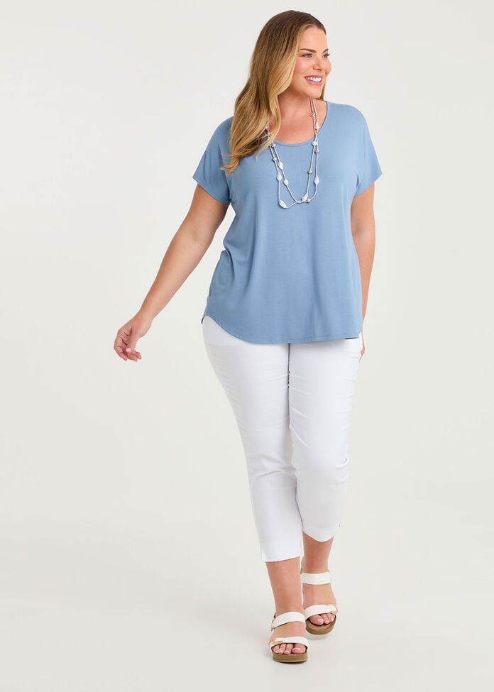 Natural Round Neck Everyday T-shirt, , hi-res