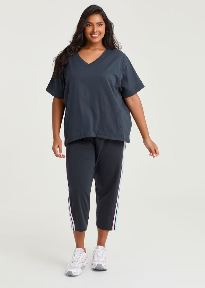 Cotton Spliced Pocket T-shirt, , hi-res