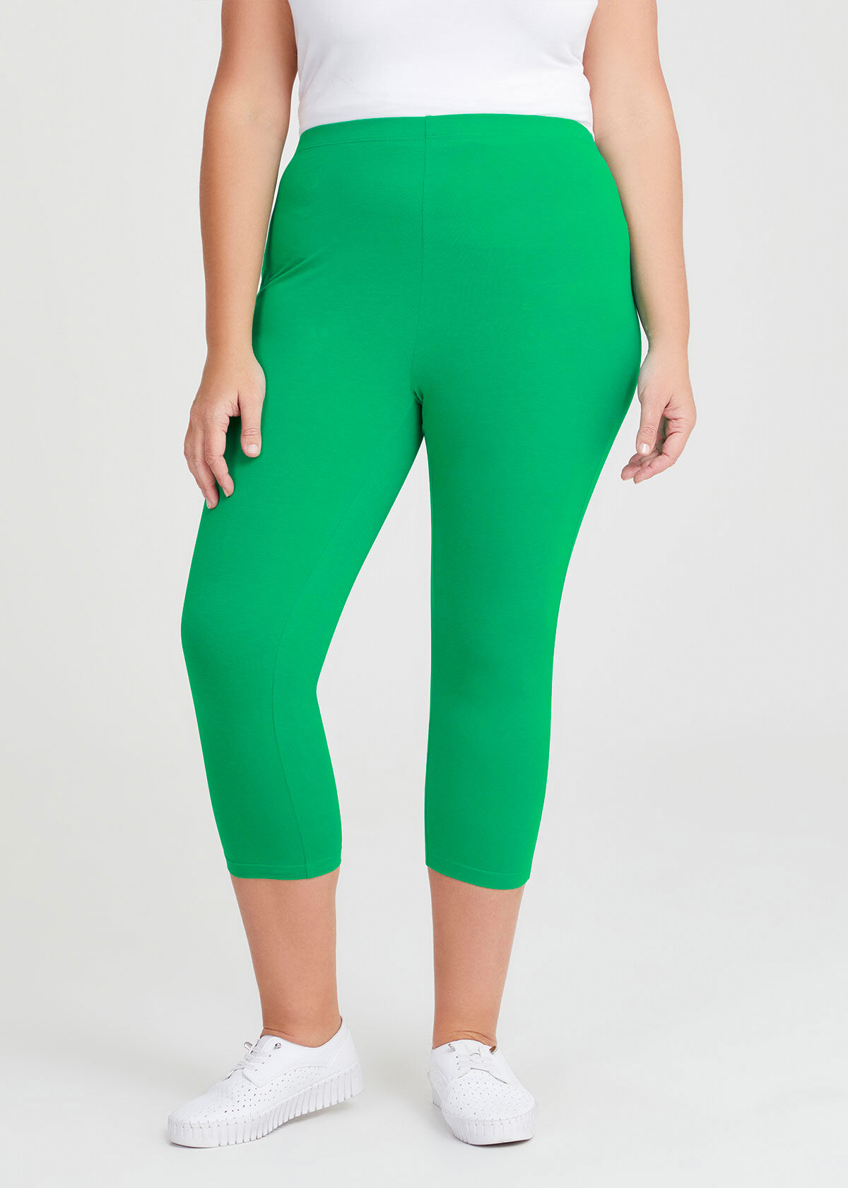 White crop leggings plus size discount