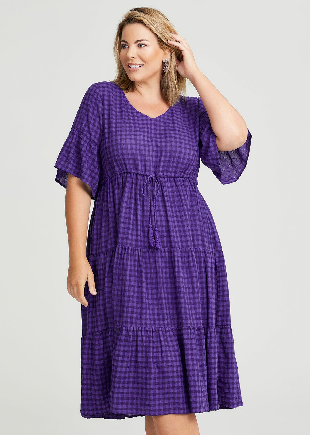 Large size discount gingham school dresses